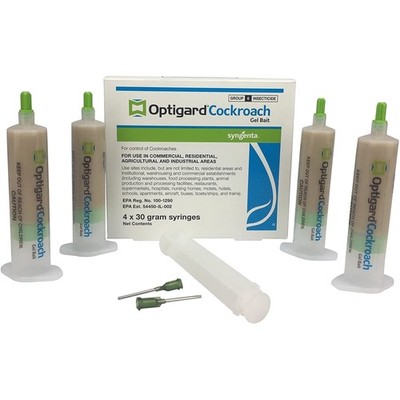 Optigard Cockroach Gel Bait - Kills Roaches Fast - 4 Pack (4 x 30g Syringes) by 