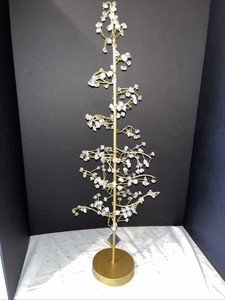 NWT 2011 Robert Stanley Christmas Tree Tabletop Accent Metal & Clear Quartz