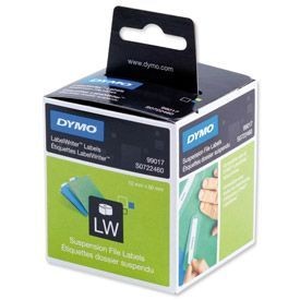 Dymo 99017 12mm x 50mm Suspension File Labels Black on White