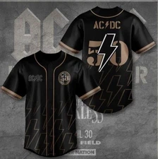 AC DC 3D Baseball Jersey Best Choice for Music Lovers All Size Available