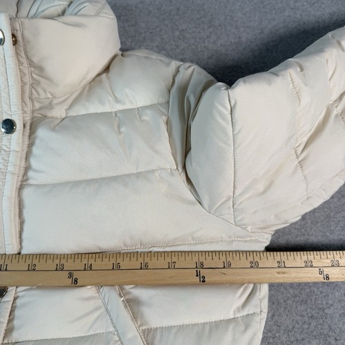 White House Black Market Puffer Jacket Women’s Medium Ivory Classic - Picture 5 of 10