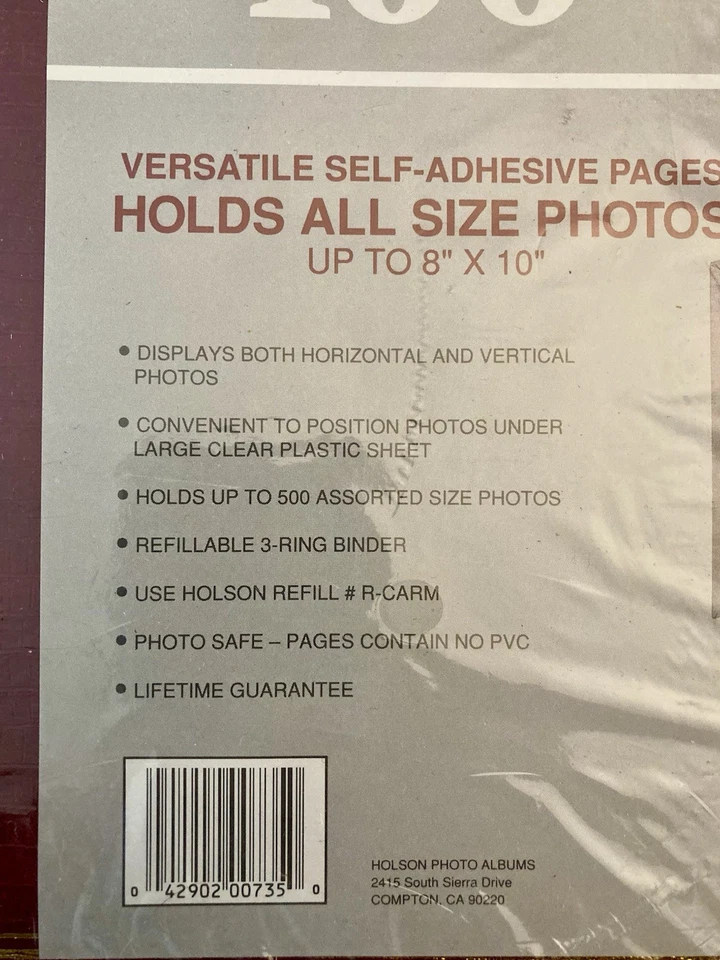Álbum de fotos Holson cubierta de lujo CARM-100 100 páginas grandes fáciles de pegar hasta 8"X10" Foto 3 de 4