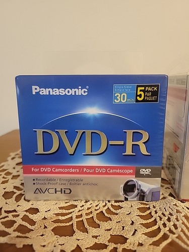 2 Panasonic DVD-R MINI 5 PACKS For CAMCORDERS -30 Mins - AVCHD - FACTORY SEALED - Picture 3 of 3