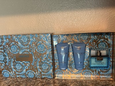 Versace Man Eau Fraiche Men 3 PC Set Shower Gel Shave Balm Eau De Toilette