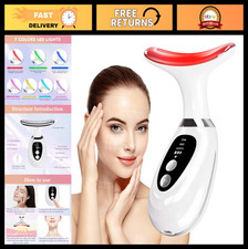 7-Color Red Light Therapy Face  Neck Massager - Adjustable Vibration, Skin Reju