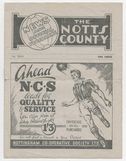 1946/47 Division 3 South NOTTS COUNTY v. EXETER CITY