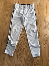 EUC Nike Boy's Baseball Pants Gray with Black Stripe Size M