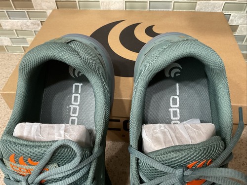 Topo Men’s Terraventure 4 Running Sneakers Sz 13 Athletic Green Orange - Picture 8 of 10