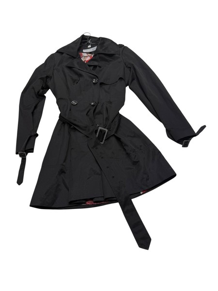 Rivers Womens Size 12 Black Tied Trench Coat Good Condition