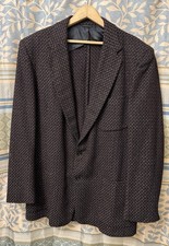 1950s Vintage Men  s Bold Atomic Fleck Sports Jacket Coat Black Wool 42/44L Sears