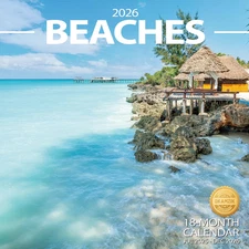 2026 Wall Calendar Planner Calendar - BEACHES Hangable Monthly Wall Calendar wit