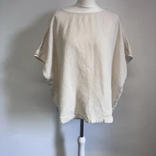 Toast Linen Top Size Large Cream Beige Relaxed Oversized Neutral 100% Linen