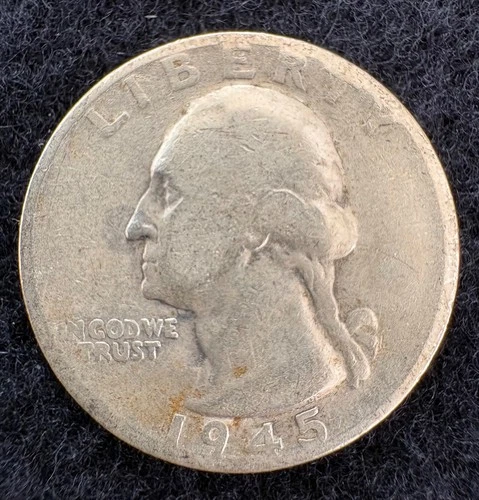 1945-S Washington Quarter, silver, INV: 2172, Combined shipping