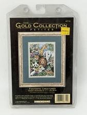 Vtg Dimensions Gold Collection Petites Fantastic Creatures Cross Stitch Kit 6712