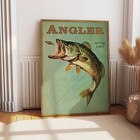 Bass Fishing Vintage Poster, Art Retro Travel Poster, Cabin Wall Decor
