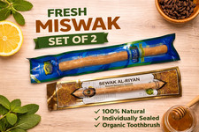 2 Vacuum Sealed Organic Miswak Sticks   Natural Sewak Toothbrush Islamic Sunnah