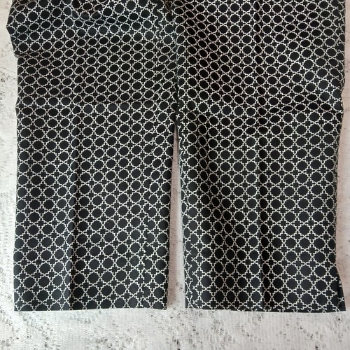 Hilary Radley Sz 10 Womens Sit At The Waist cropped Pant Slim Leg Black & Ivory - Picture 8 of 20