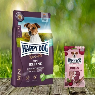 Happy Dog Supreme Mini Ireland 4 kg + Happy Dog Dental Rolls Mini *geschenkt*
