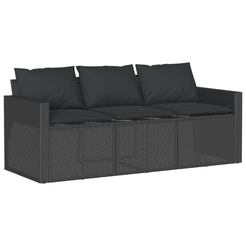 Patio Sofa with Cushions 3-Seater Modular Couch Outdoor Seat Poly Rattan vidaXL - Picture 5 of 81
