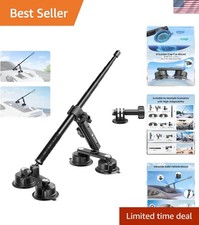 Professional 4 Suction Cup Car Mount for Action Cameras - All-in-One Solution