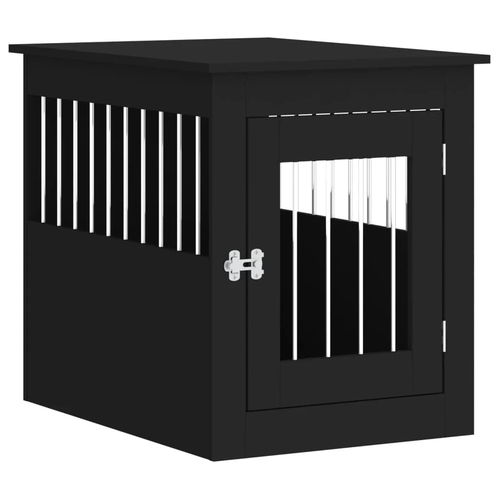 Niche meuble pour chien gain de place buffet d'intérieur noir 55 x 75 x 65 cm