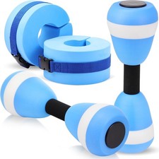 4 Pcs Water Aerobics Set Aquatic Exercise 2 Foam Dumbbells and 2 Foam Aquatic