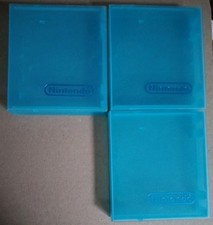 Lot of 3 Official Nintendo NES Clear Blue Hard Plastic Clamshell Cartridge Case