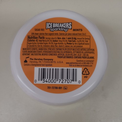 Ice Breakers Sugar Free Mints Sparkling Pineapple Mango Seltzer ONE 1.5 oz - Picture 2 of 3