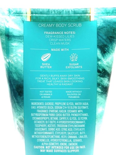 2 Bath & Body Works WATER LILY SPRINGS Creamy Body Scrub 8 oz - Picture 2 of 2