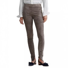 NWT Polo Ralph Lauren Lambskin Suede Zip Legging Pants Grey Womens 998 - S