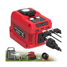 220W Power Inverter Compatible with Milwaukee 18V Battery, DC 18V to AC 110V ...