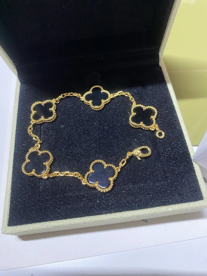 Pulsera chapada en oro amarillo 18k con caja y bolsa Foto 3 de 4
