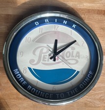 Vintage "Drink Pepsi-Cola" More Bounce to the Ounce Wall Clock 15" 1997