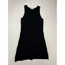 LOFT Ann Taylor Womens Small Black Knit Fit & Flare Sleeveless Ribbed Dress