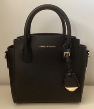 Vegan Charles & Keith Black Harper Structured Top Handle Bag Sac Du Jour Handbag