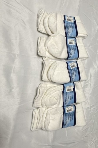 Extra Roomy Diabetic Socks 5 Pair White Crew Men's Size 10-13 Comfy - Picture 4 of 9