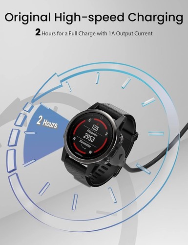 Set of 2 USB C charging cables compatible with Garmin WATCH Fenix 5 5S 5X Plus 6 - 第 5/7 張圖片