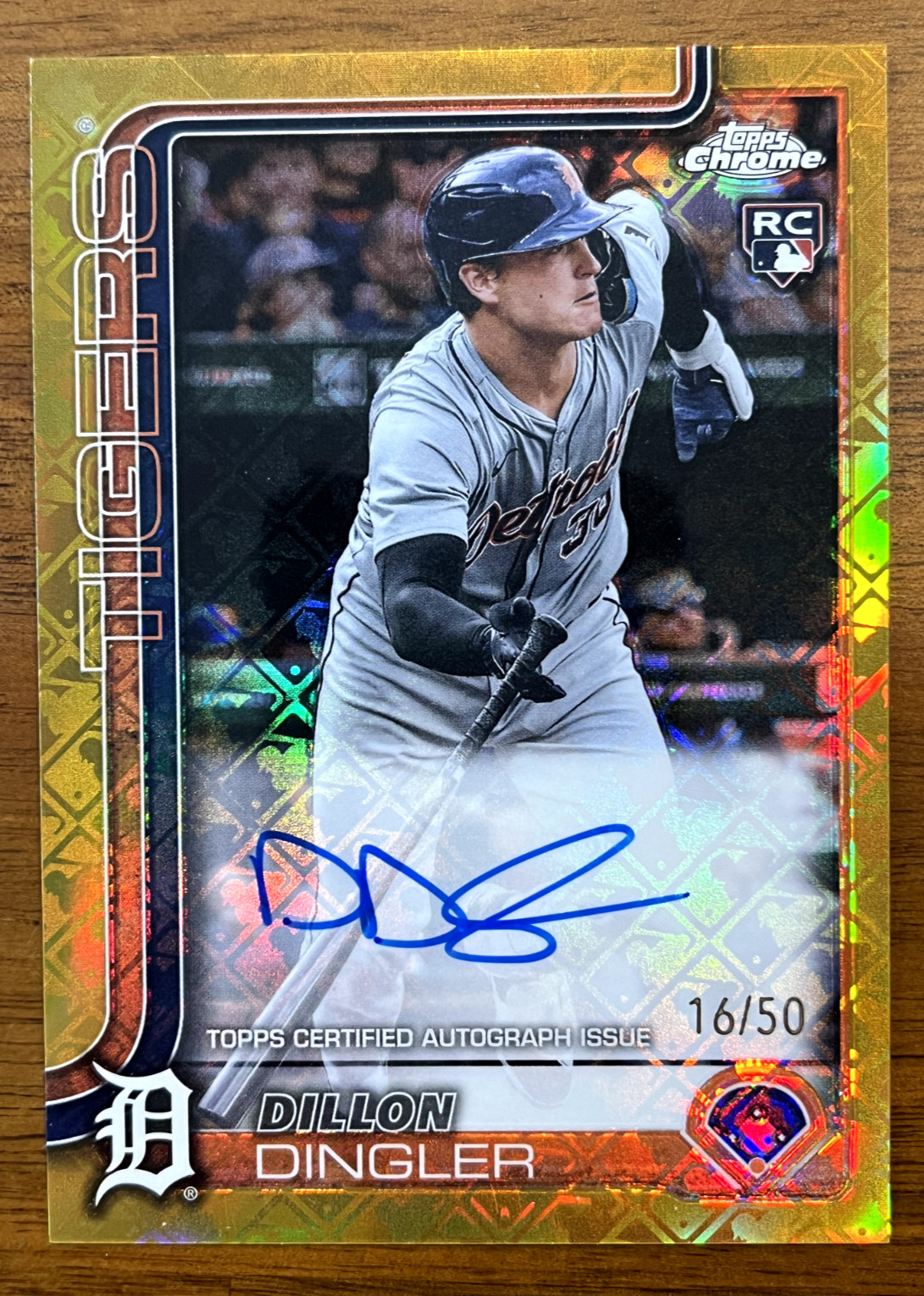 2025 Topps Chrome Logofractor Dillon Dingler Gold Auto /50 - Rookie Auto RA-DD