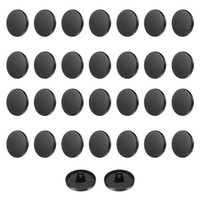 30 StüCk MetallknöPfe Zum NäHen,Rund,Flach,20Mm,Legierungsknopf,Mattschwarz
