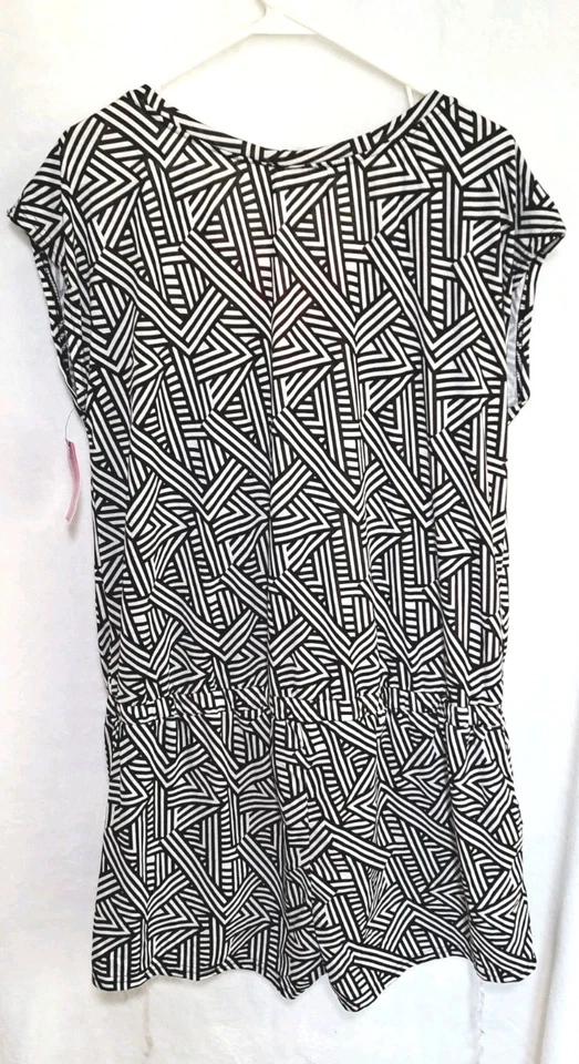 Nuevo Material Niña XXL Mameluco Cintura Elástica Rosa Caliente Corbata Negro Blanco Rayas Nuevo con Etiquetas  Foto 2 de 4