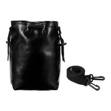 1 PCS Camera Bag with Drawstring Storage, Medium PU Protective Case, Black