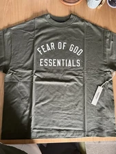 Essentials Fear Of God Jersey Crewneck Size M Color: Military