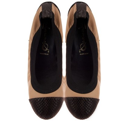 Bailarinas GOLIA MAR Camel/Brown Toe Ballerina Flats