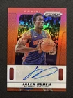 Jalen Duren 2024-25 Panini Prizm Deca Red Prizm Autograph Auto /99! Pistons