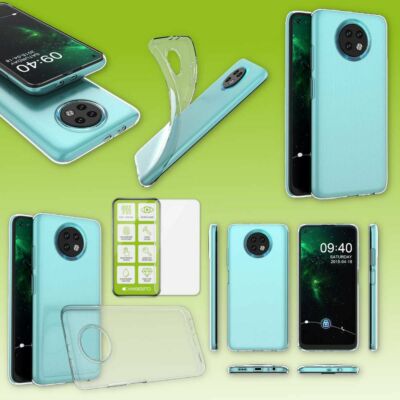 Für Xiaomi Redmi Note 9T 5G Silikon Transparent + H9 Glas Handy Tasche Etuis Neu