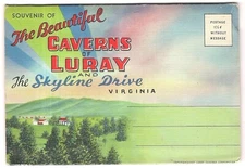 CAVERNS OF LURAY Skyline Drive Virginia Postcard FOLDER Caves 18 Views VA 1937