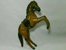 Vintage Rearing Horse Large Leather Covered detailed Toy with Saddle reins C2