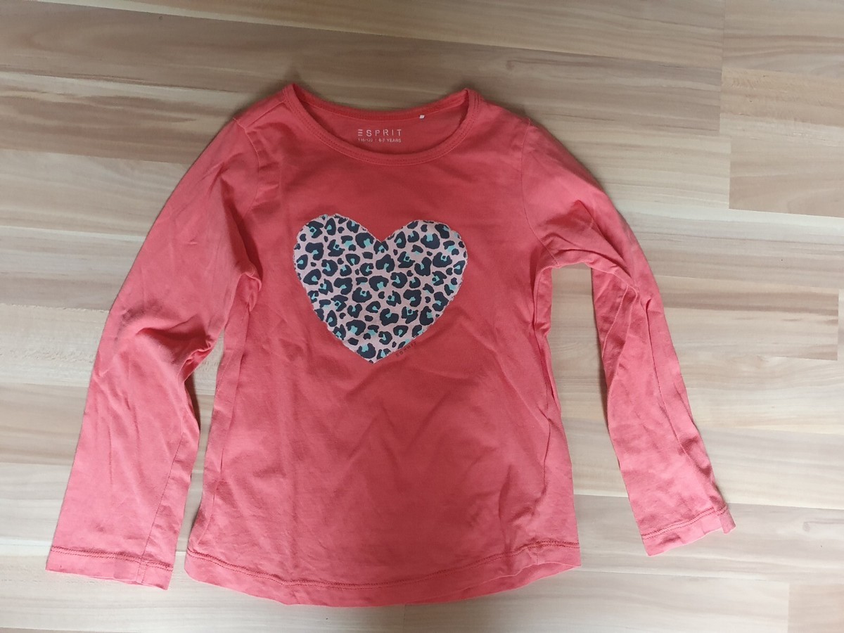 Esprit Pullover Herz Leo Leopard Muster 116 122 Koralle