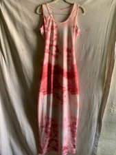No Label pink tie dye long back tie Dress XL