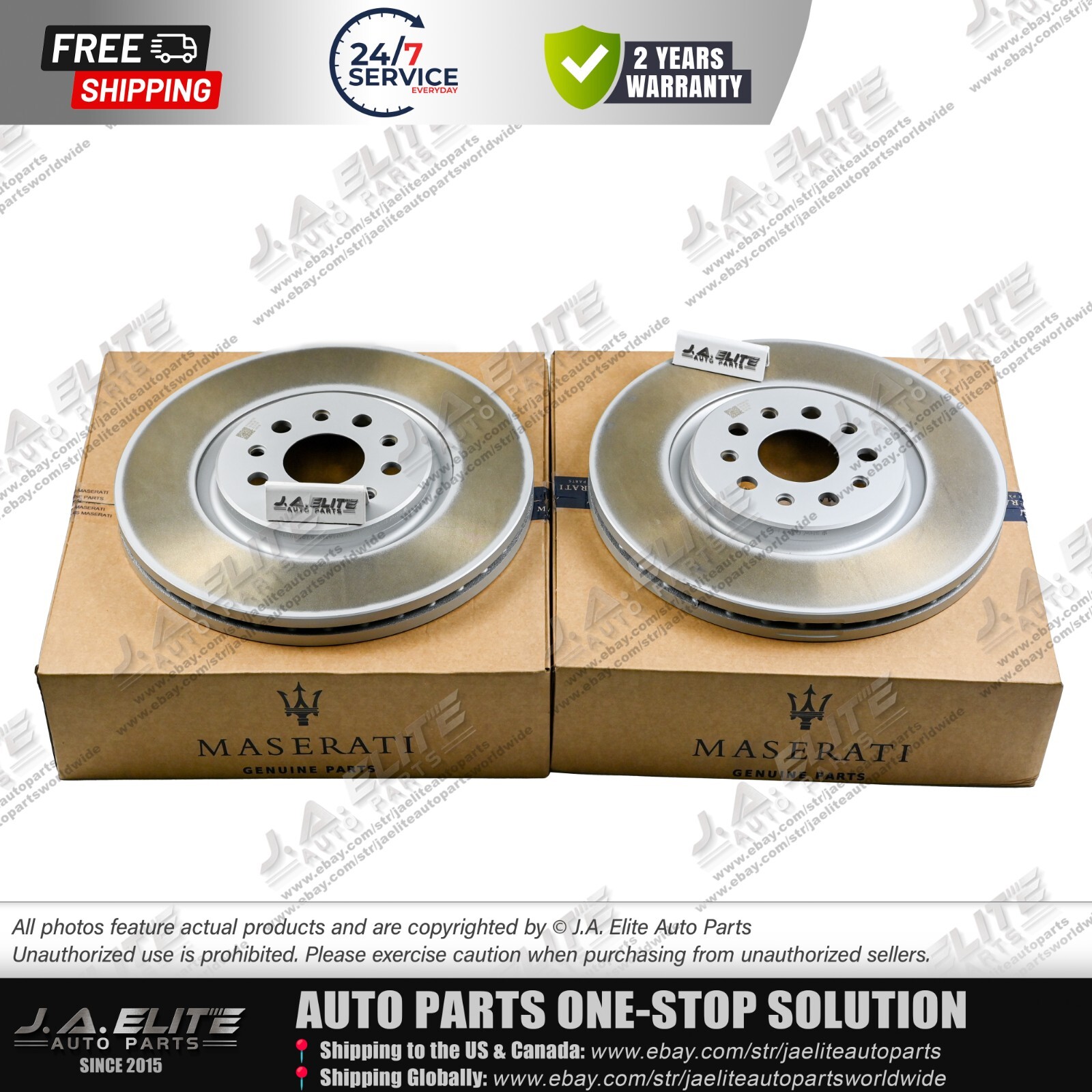 2pcs Front Brake Rotor Without holes fit Maserati Levante (2017+), 670038175